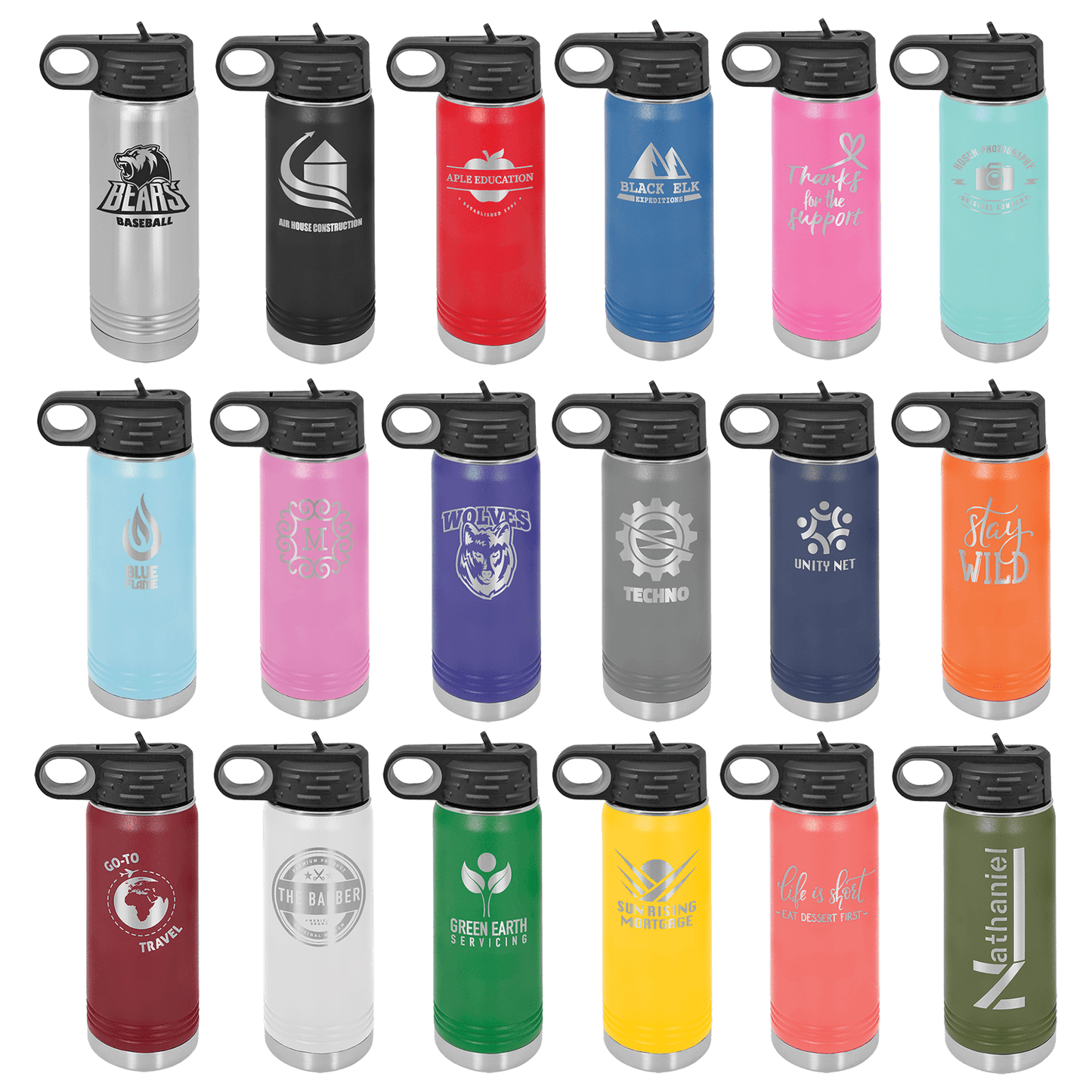 Polar Camel 32oz flip up straw FULL-WRAP of "FREEDOM" "We the People"
