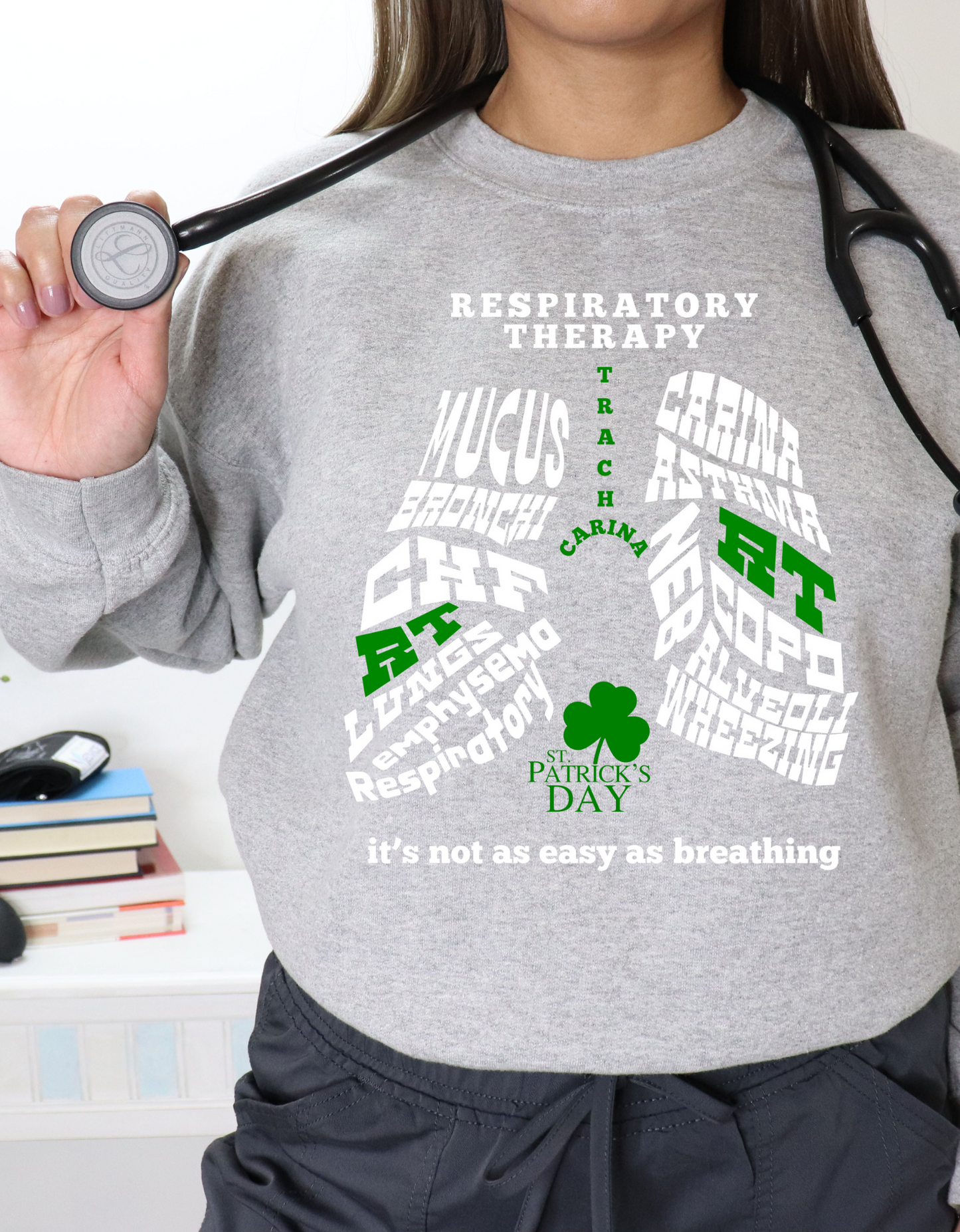 Respiratory St. Patrick's Day Crewneck Sweater