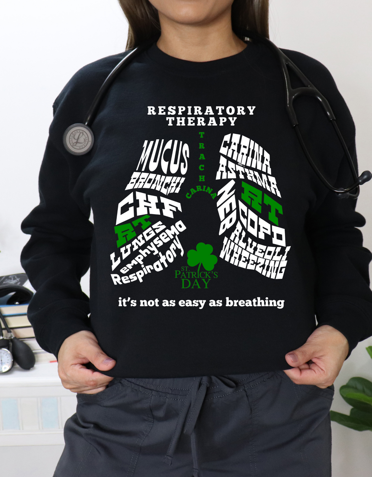 Respiratory St. Patrick's Day Crewneck Sweater