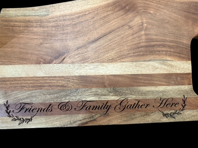 Engraved Acacia Wood Cutting Board with Hand Grip