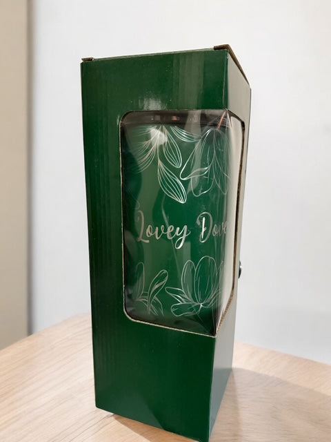 VALENTINE CUSTOMIZED - Her/His name - 40 oz Tumbler With Handle - "Floral Top to Bottom"