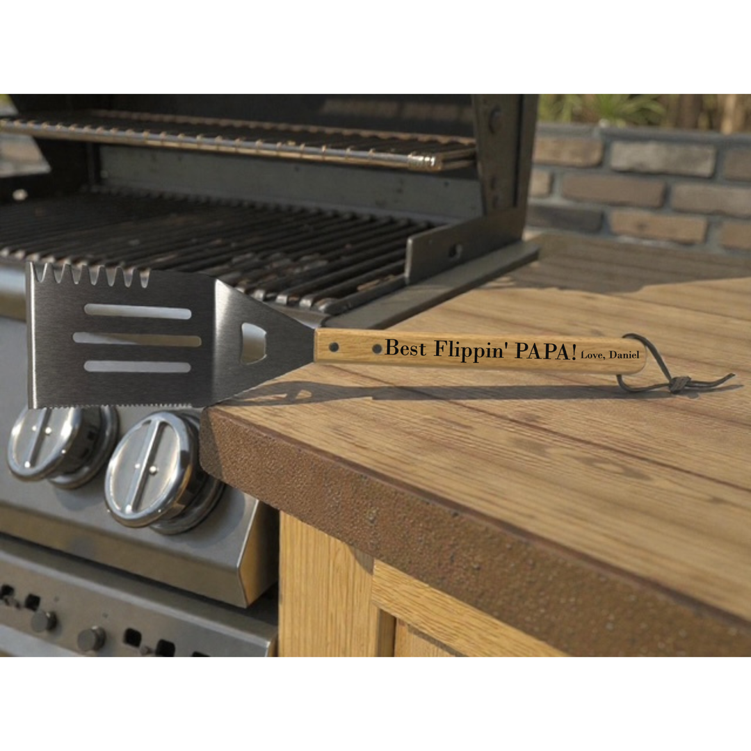 Best Flippin’ Dad Engraved BBQ Spatula | Personalized Grill Gift for Dad