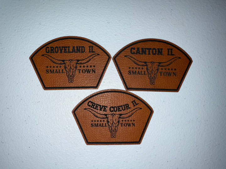 Pick any town you live in - Black hat with great looking Small Town (Andalusia) hat patch