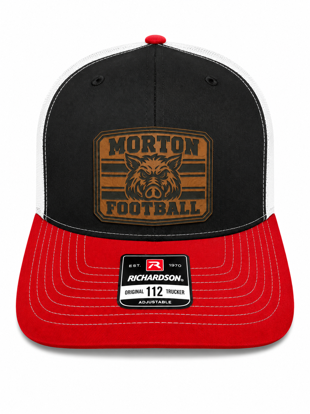 Old Vintage Patch Morton, IL Hog Head Leather Patch Hat