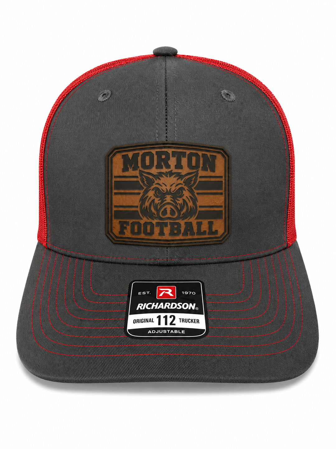 Old Vintage Patch Morton, IL Hog Head Leather Patch Hat
