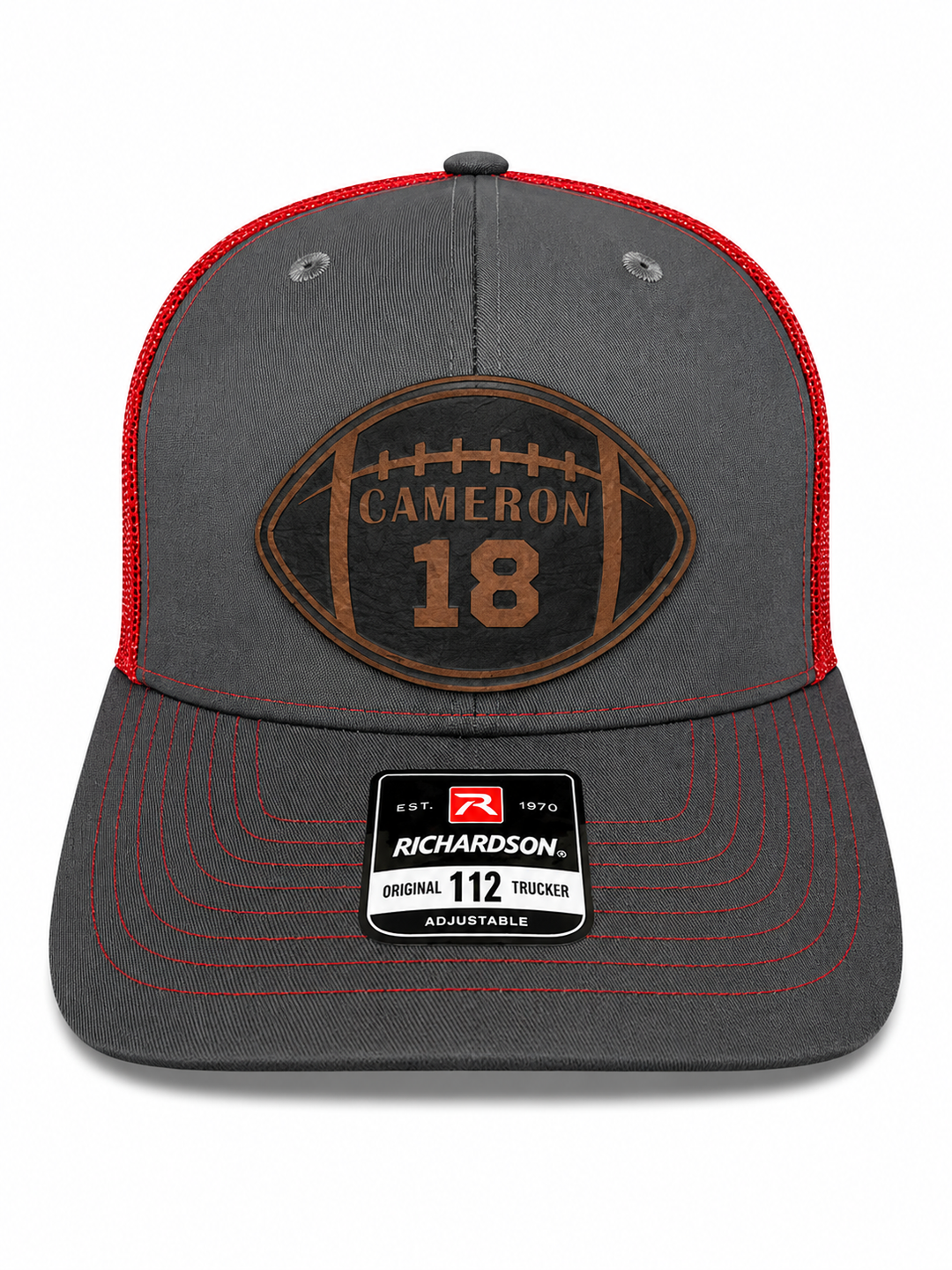 Football Cut-Out Name and Number Custom Patch Hat