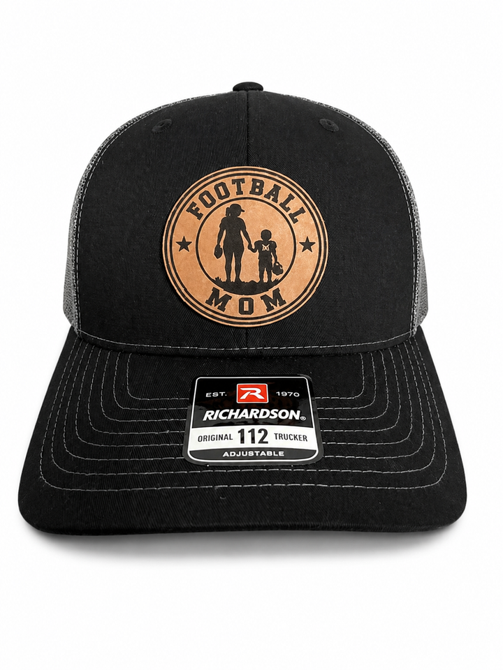 Football Mom Leather Patch Hat