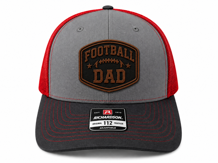 Football Dad Football Laces Leather Patch Hat