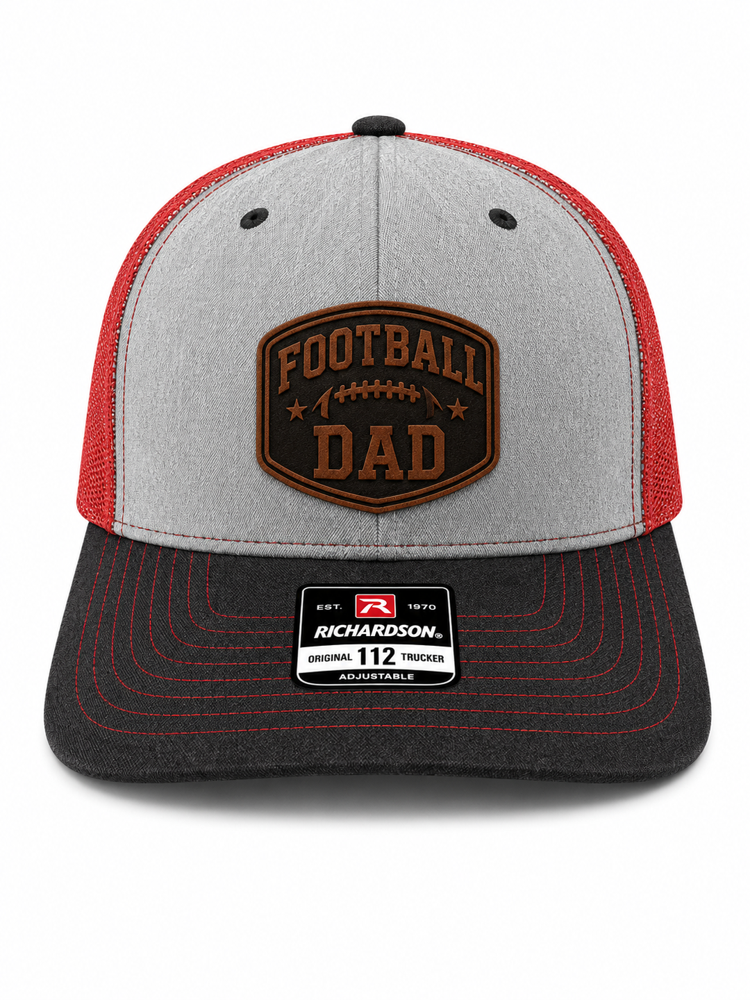 Football Dad Football Laces Leather Patch Hat