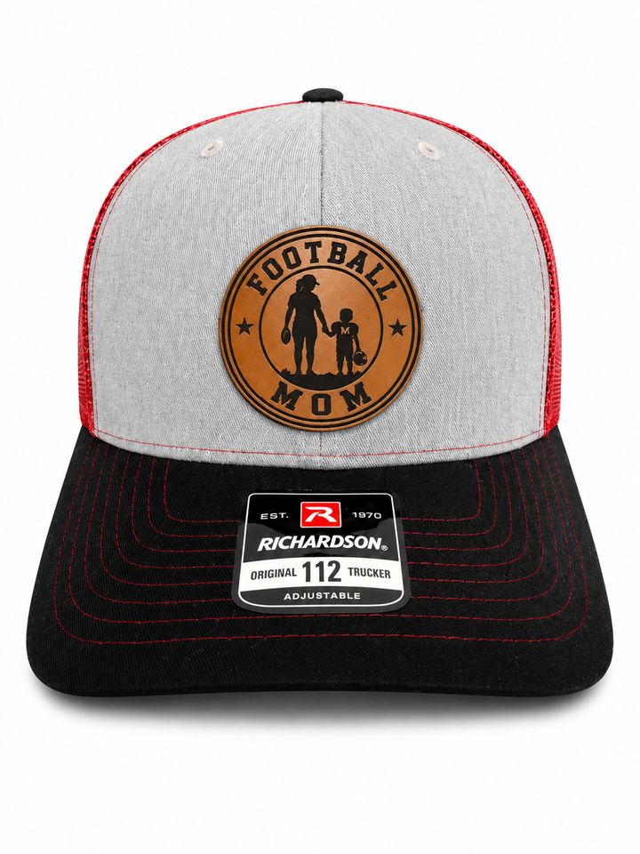Football Mom Leather Patch Hat