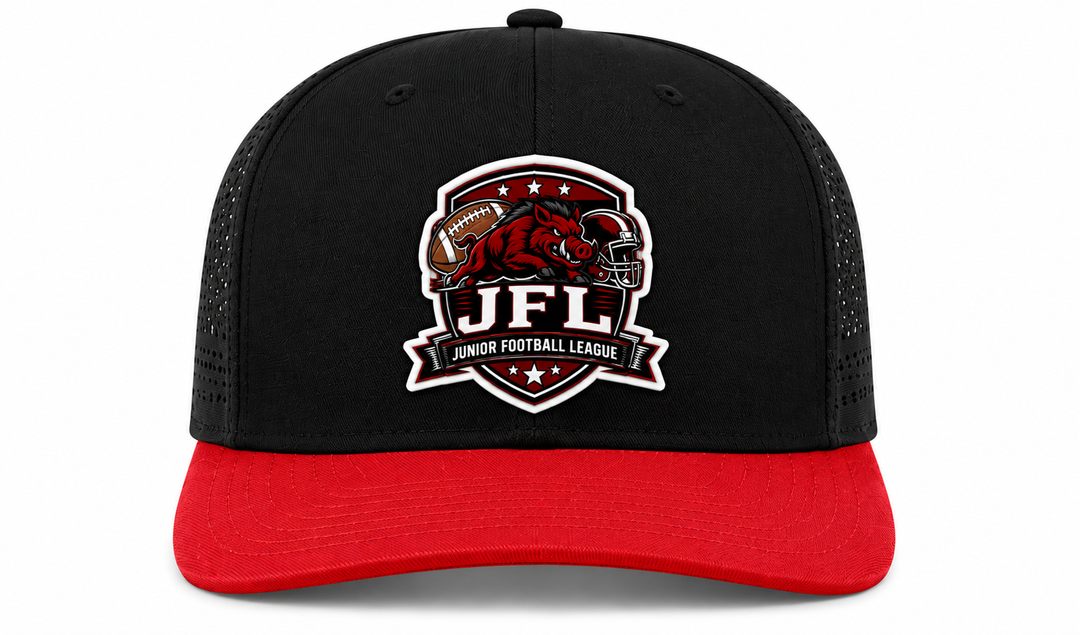 Morton Hogs JFL Hat – Gray/Red Trucker