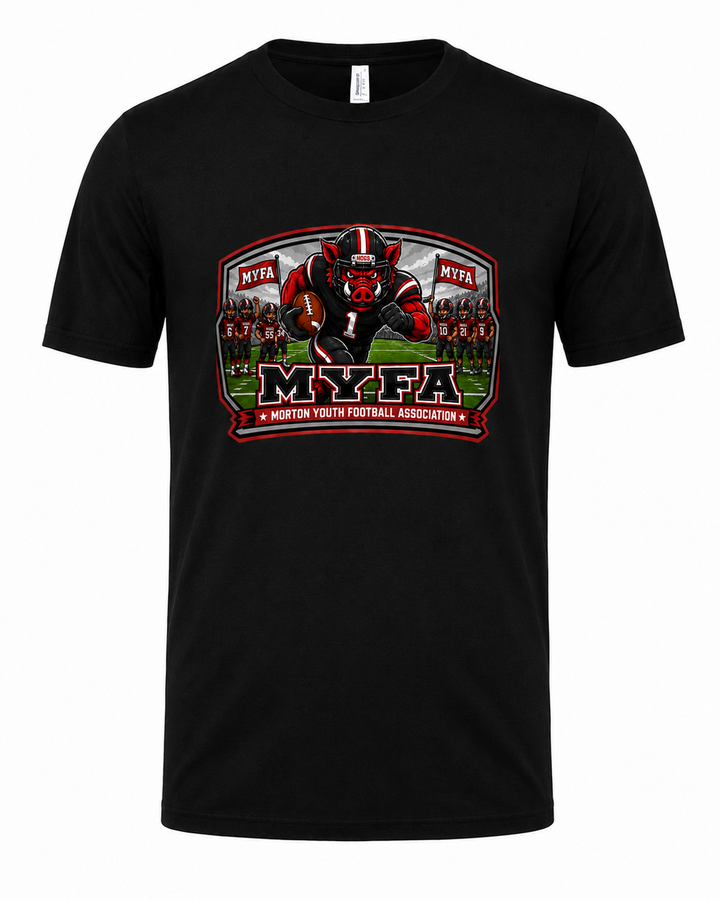 Morton Hogs Youth T-shirt - Black - MYFA Stadium Run