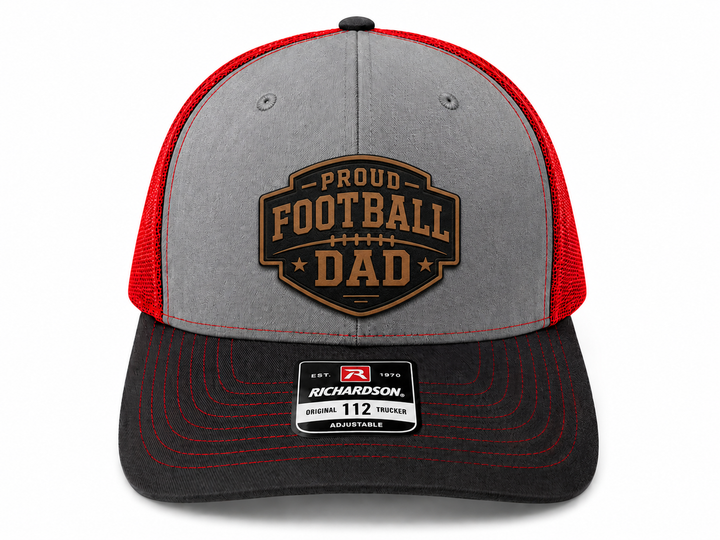 Proud Football Dad Leather Patch Hat