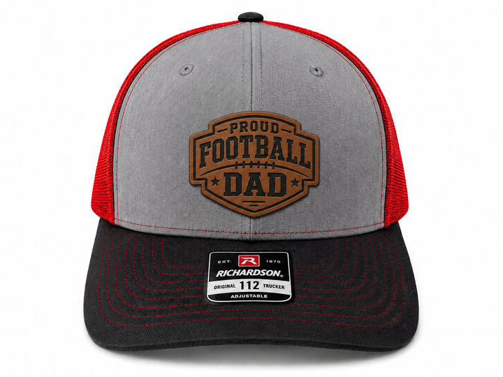 Proud Football Dad Leather Patch Hat