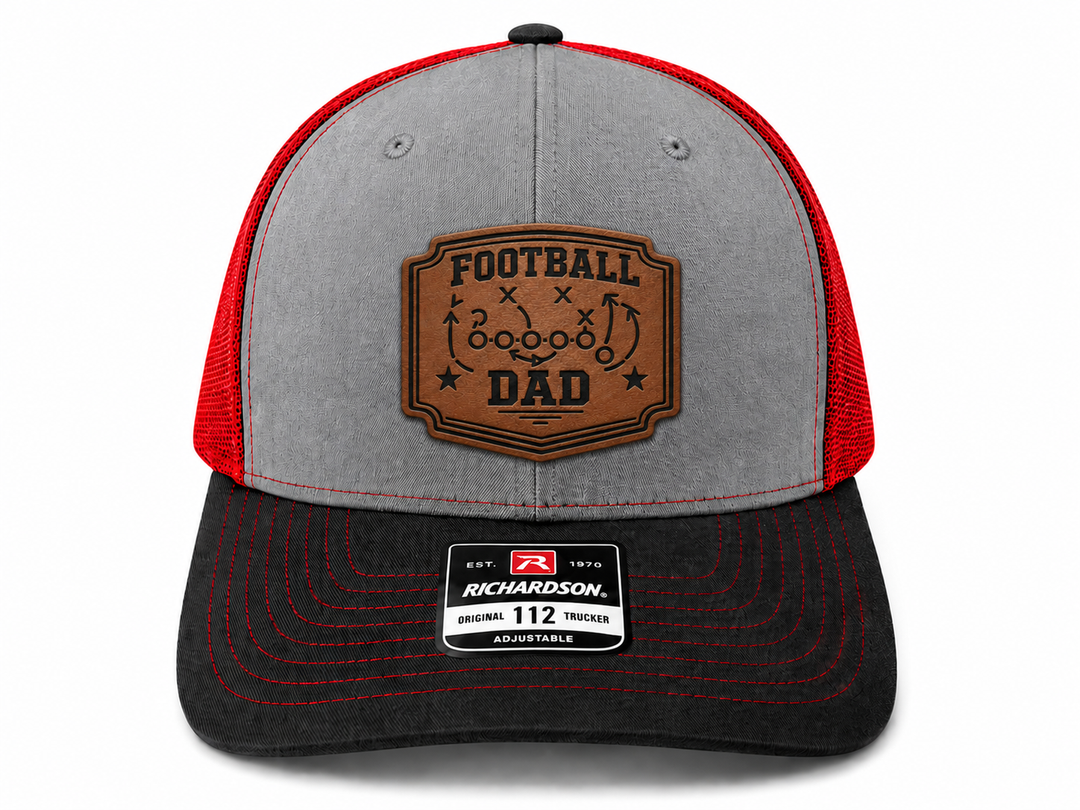 Football Dad Leather Patch Hat - Richardson 112