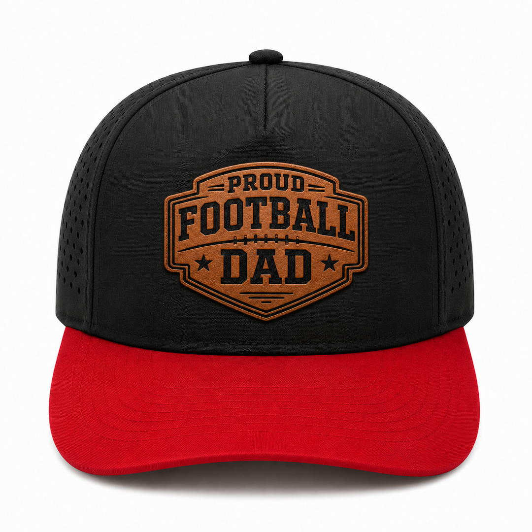 Proud Football Dad Leather Patch Hat - Richardson 112