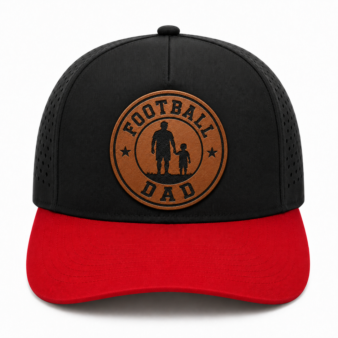 Proud Football Dad Leather Patch Hat - Richardson 112