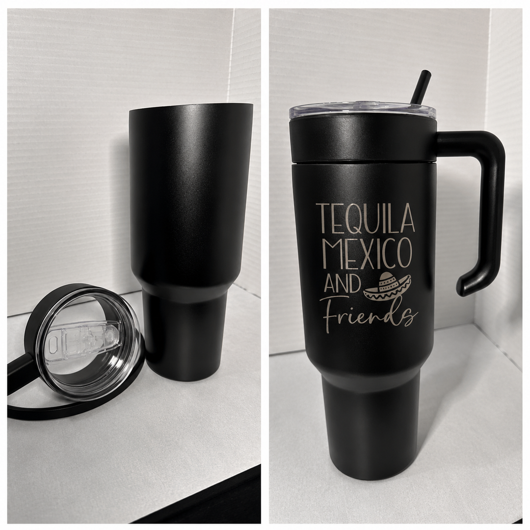 40 oz Beach Ready Tumbler – Personalized Engraved Design | 5 Colors