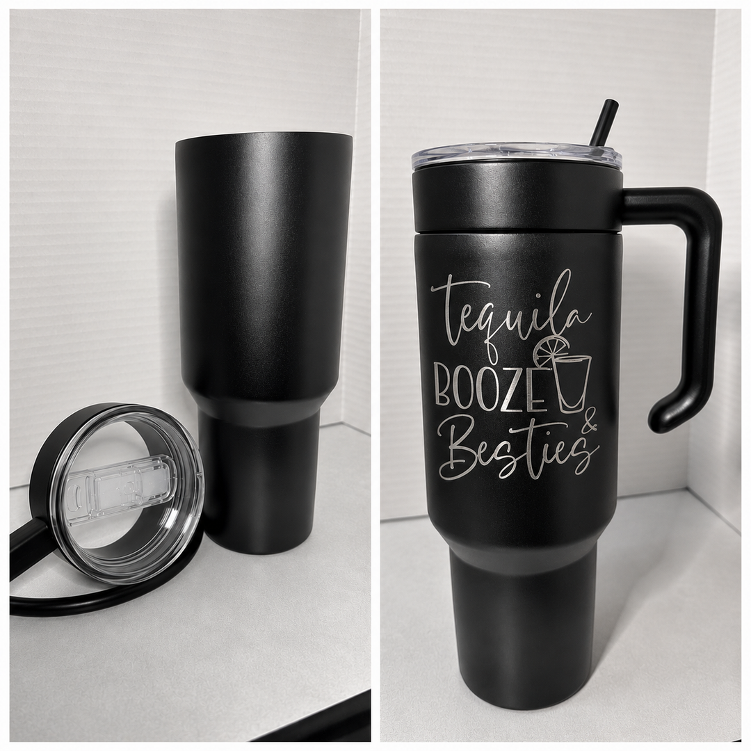 40 oz Beach Ready Tumbler – Personalized Engraved Design | 5 Colors