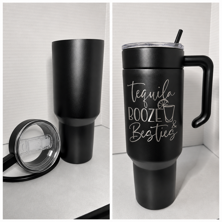 40 oz Beach Ready Tumbler – Personalized Engraved Design | 5 Colors