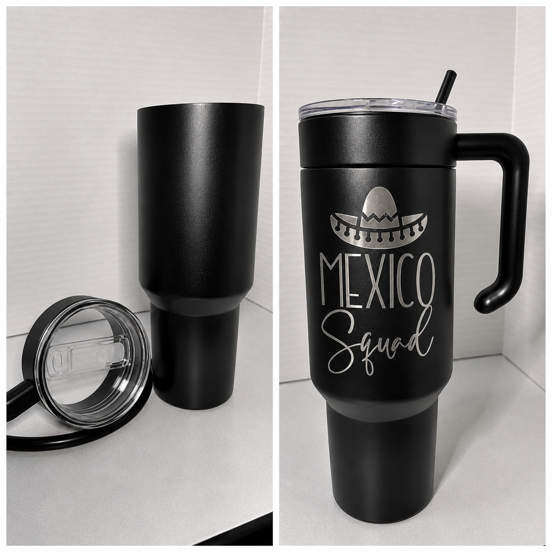 40 oz Beach Ready Tumbler – Personalized Engraved Design | 5 Colors