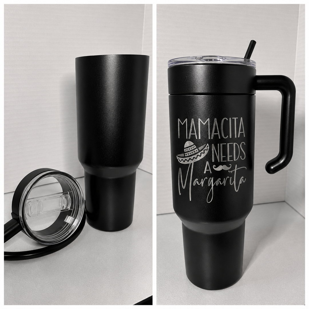 40 oz Beach Ready Tumbler – Personalized Engraved Design | 5 Colors