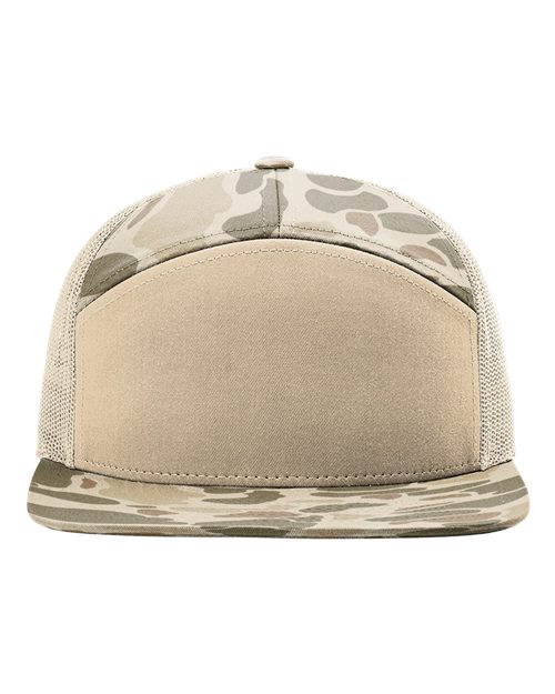 Richardson 168P – 7 Panel Trucker - Harvest Duck Camo/Sandstone