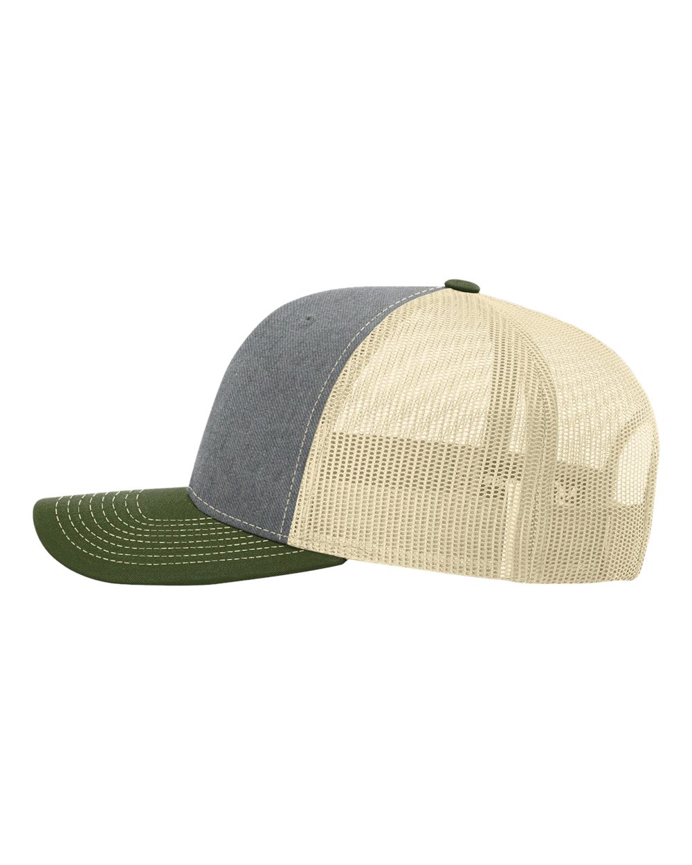 Richardson 112 Trucker Hat - Heather Grey/Birch/Army Olive