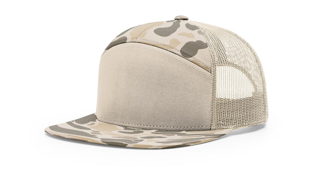 Richardson 168P – 7 Panel Trucker - Harvest Duck Camo/Sandstone