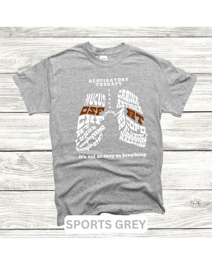 Respiratory Therapy Gildan T-shirt of Lung Word Collage