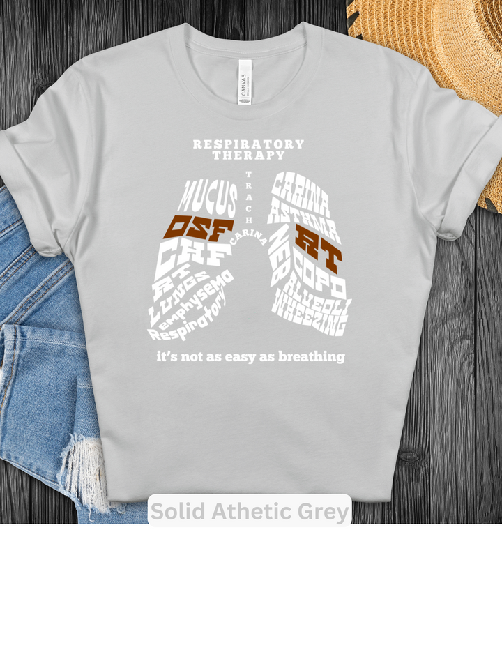 Respiratory Therapist T-shirt Word Lung Collage BELLA CANVAS 3001