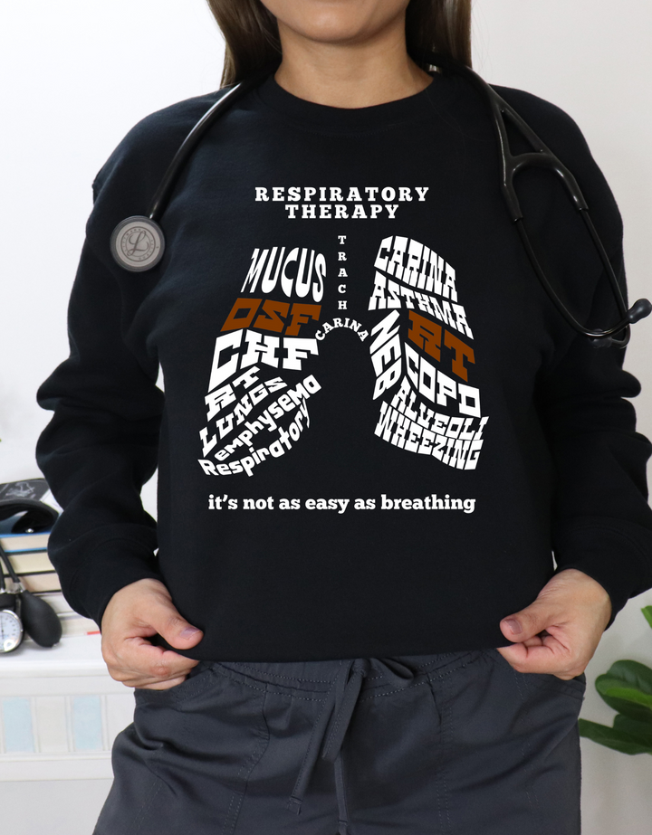 Respiratory Therapy Crewneck sweater of Lung Word Collage