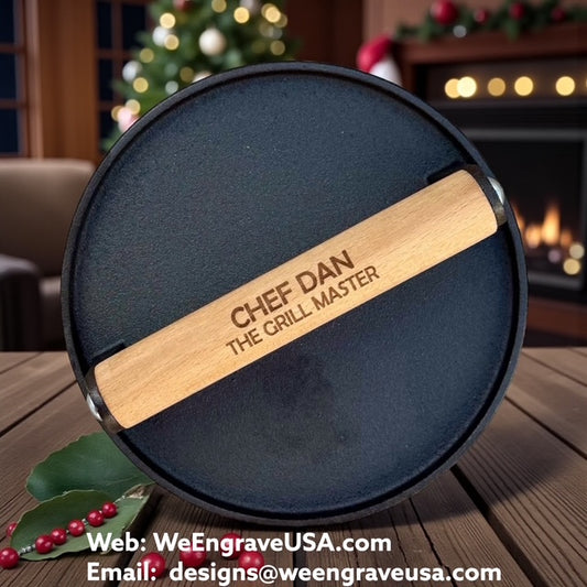 Smash Burgers Cast Iron PERSONALIZED / 1 - Round Burger Press