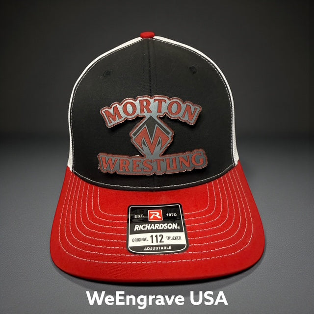 Morton Wrestling - Tri-color hat with Custom Name hat patch