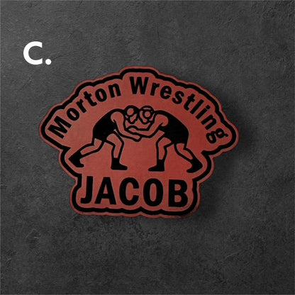 Morton Wrestling - Tri-color hat with Custom Name hat patch