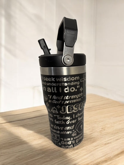 Religious Faith Jesus Laser Engraved Full Wrap Design for 20oz Tumbler, Seamless Design