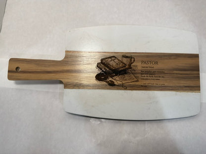 Marble & Acacia Serving Board Set (5)