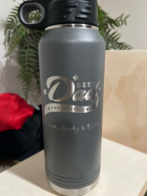 Best Dad in the World 32oz Tumbler – Personalized with Kids Names | Father&