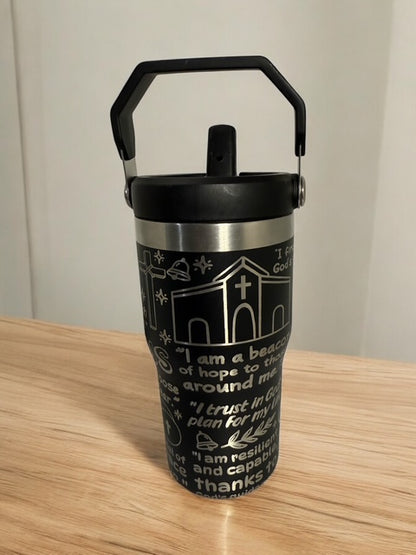 Religious Faith Jesus Laser Engraved Full Wrap Design for 20oz Tumbler, Seamless Design