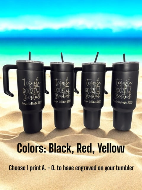 40 oz Beach Ready Tumbler – Personalized Engraved Design | 5 Colors