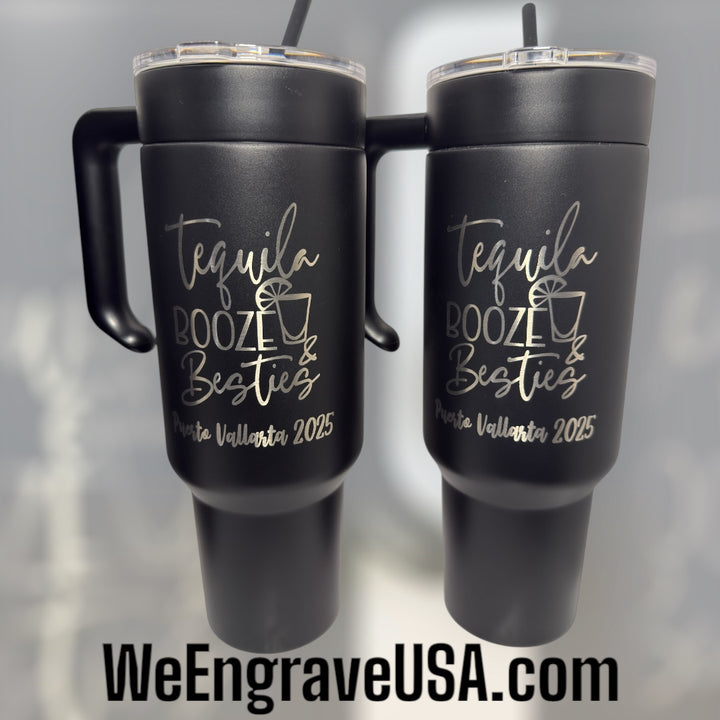 40 oz Beach Ready Tumbler – Personalized Engraved Design | 5 Colors