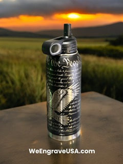 Polar Camel 32oz flip up straw FULL-WRAP of "FREEDOM" "We the People"