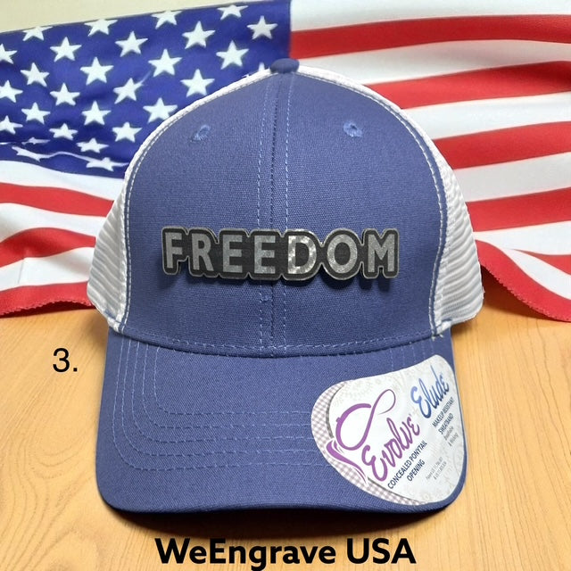 Custom FREEDOM HATS | Richardson 112 with Engraved Leatherette Patch