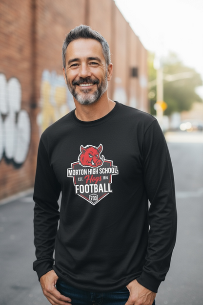 Morton High School Hogs Football Est. 1974 - Long Sleeve shirt (Large)