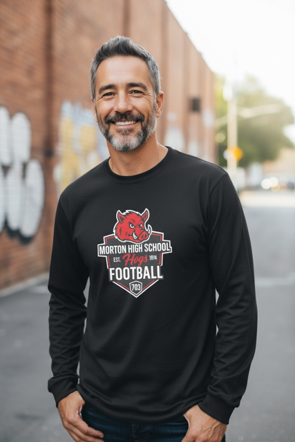 Morton High School Hogs Football Est. 1974 - Long Sleeve shirt (Large) $18