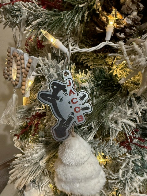 Morton Wrestling - CUSTOM Christmas Ornament with Personalized message on back