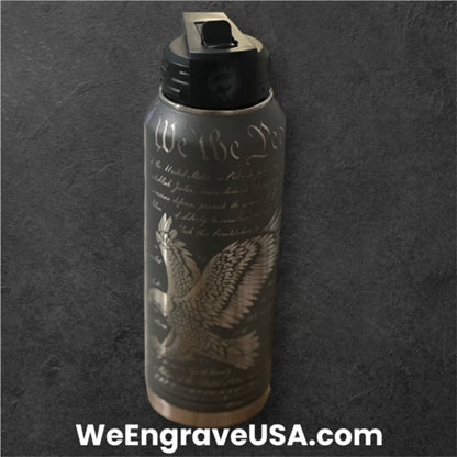 Polar Camel 32oz flip up straw FULL-WRAP of "FREEDOM" "We the People"