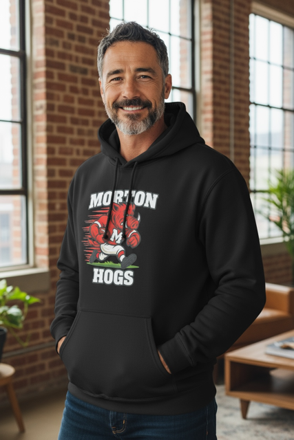 Morton Football Hogs Hoodie - Large Heavyweight Hoodie $35
