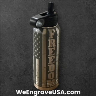Polar Camel 32oz flip up straw FULL-WRAP of "FREEDOM" "We the People"