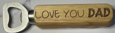Personalized Engraved Wood Handle Bottle Opener – Custom Name, Logo &amp; Message Gift